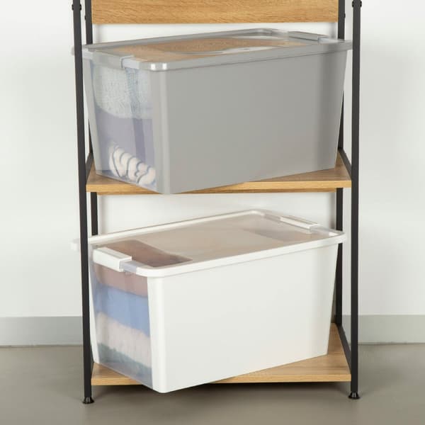 Opbevaringsboks med låg Curver Hvid Plastik 40 L 55 x 28 x 35 cm (5 enheder)
