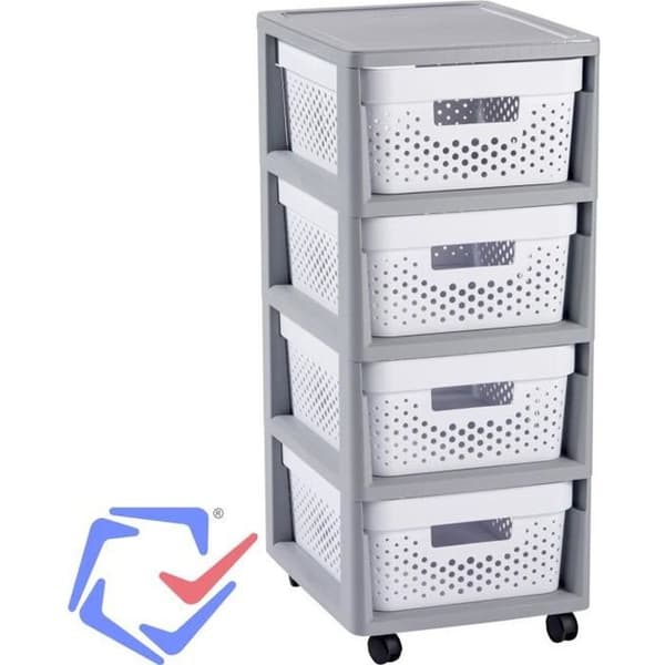 Curver Infinity 4x11L Genombrutna vagnkorgar lådor vit
