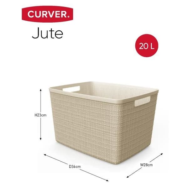 CURVER Jute rektangulär korg 20 L - Beige