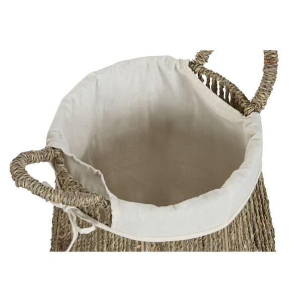 Pyykkikori Home ESPRIT Valkoinen Luonnollinen Merilevä 43 x 43 x 48 cm (2 osaa)