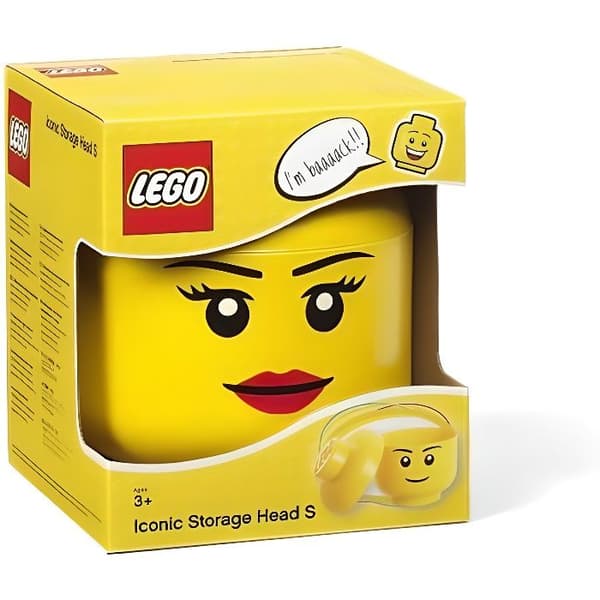 LEGO 40311725 Stapelbart förvaringshuvud Lego Girl Liten modell Plast Gul D16 x H19,5 cm