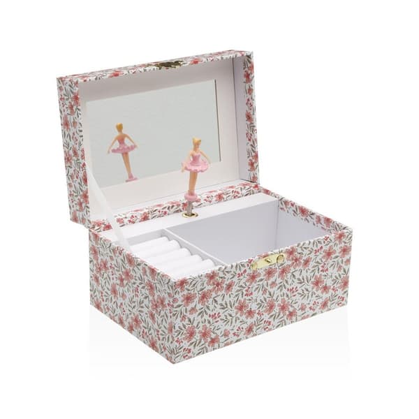 Smykkeskrin Versa Træ Træ MDF 12 x 10 x 18 cm Cvetlice