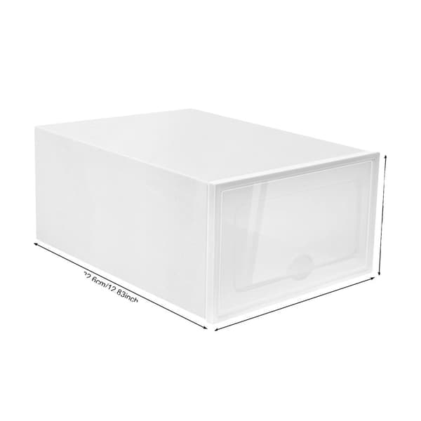 Skoopbevaringsboks, Foldbart Design, Stabelbart, Høj Synlighed,HVID