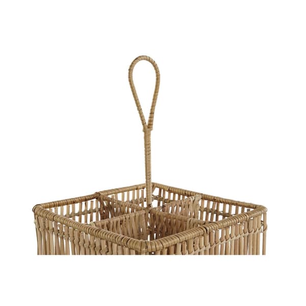 Aterinkori DKD Home Decor Ruskea Rauta Rottinki Trooppinen 19 x 19 x 30 cm