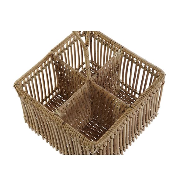 Aterinkori DKD Home Decor Ruskea Rauta Rottinki Trooppinen 19 x 19 x 30 cm