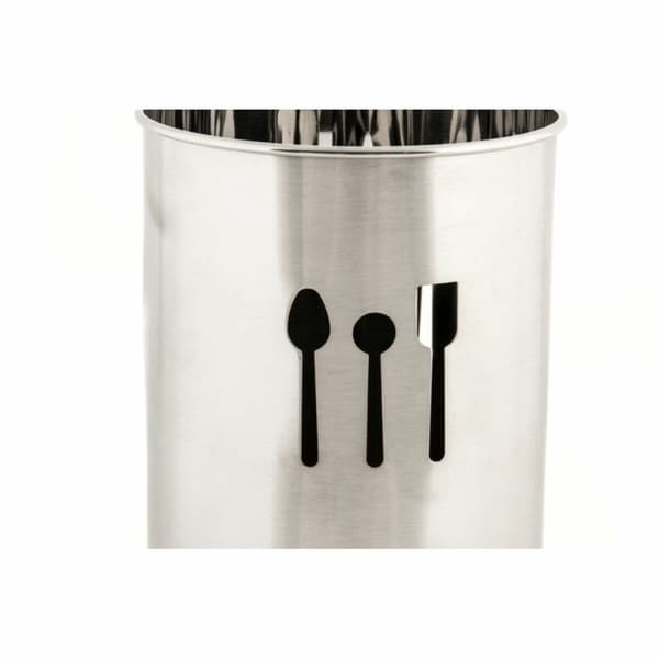 Bestickkorg DKD Home Decor Silvrig Rostfritt stål 10 x 10 x 18 cm