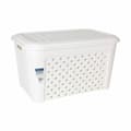 Miniatyrbild 2 av 2: Tvättkorg Tontarelli Arianna Med lock Vit 58 x 39 x 32 cm (6 antal)