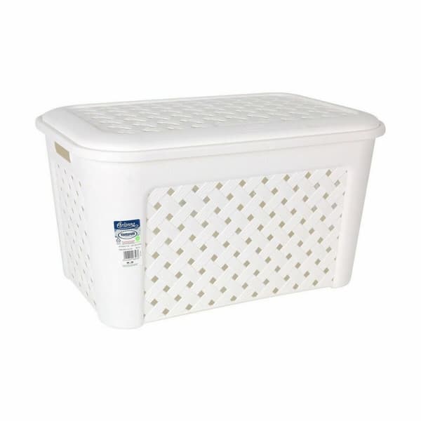 Tvättkorg Tontarelli Arianna Med lock Vit 58 x 39 x 32 cm (6 antal)