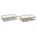 Miniatyrbillede 1 af 4: Smykkeskrin DKD Home Decor Krystal Metal Grøn Lysegrå (27 x 15 x 5,5 cm) (2 enheder)