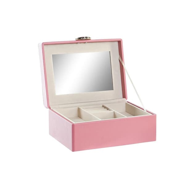 Smykkeskrin DKD Home Decor Pink Træ MDF 17 x 13 x 8,5 cm