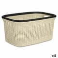 Miniatyrbillede 1 af 3: Vasketøjskurv Kipit TP7001-1 Flødefarvet Plastik 36 L 36 x 25,5 x 52,5 cm (12 enheder)