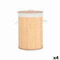 Miniatyrbillede 1 af 4: Vasketøjskurv Natur Metal Bambus Træ MDF 48 L 37 x 50 x 37 cm (4 enheder)