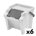 Miniatyrbillede 1 af 2: Affaldsspand til genbrug Tontarelli Moda Hvid Kan stables 28 L (6 enheder)