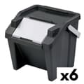 Miniatyrbillede 1 af 2: Affaldsspand til genbrug Tontarelli Moda Hvid Sort Kan stables 28 L (6 enheder)