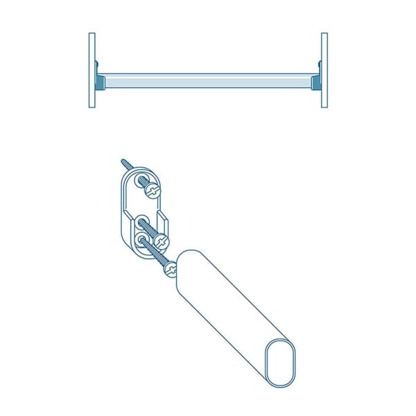 Holder til garderobestang Stor Planet Cintacor Hvid Oval 15 x 25 mm (2 enheder)