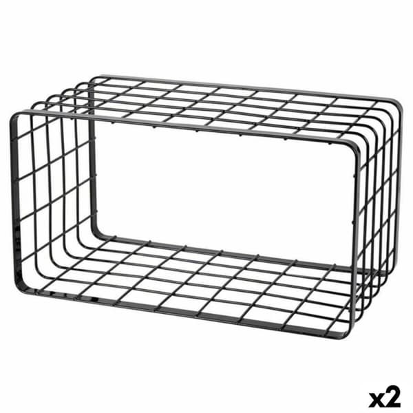 Multifunktionel organizer Inde Sort 34 x 19 x 18 cm rist (2 enheder)