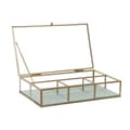 Miniatyrbild 3 av 4: Smyckeskrin DKD Home Decor Glas Metall Grön Ljusgrå (27 x 15 x 5,5 cm) (2 antal)