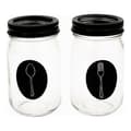 Miniatyrbillede 4 af 4: Bestikholder Vivalto Sort Gennemsigtig Metal Glas 9 x 9 x 17 cm