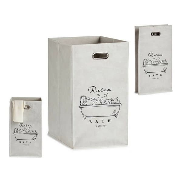 Multibrug kurv Berilo Relax Bath Hvid Pap 60 L 35 x 57 x 35 cm Foldbar