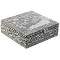 Miniatyrbillede 1 af 4: Smykkeskrin Home ESPRIT Grøn Sølvfarvet Træ Aluminium 18 x 18 x 6 cm