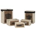 Miniatyrbillede 4 af 4: Vasketøjskurv Home ESPRIT Sort Natur Træ 40 x 30 x 56 cm 5 Dele