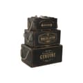 Miniatyrbillede 6 af 6: Opbevaringsbokse Home ESPRIT Sort Gran 38 x 24 x 20 cm 3 Dele