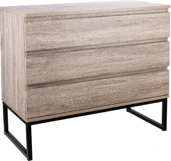 Load Cabinet Industrial - byrå Modern - förvaringsskåp med lådor - sängbord trä - byrå trä - lastskåp - förvaringsmöbler - 80 x 39 x 70 cm - trä