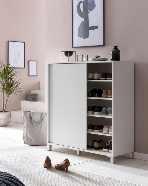 Rootz skoskab træ hvid 100x108x37,5 cm hylde høj - Design skohylde Stort 20 par sko Skohylde entre - Skoopbevaringsplads sparer - Skoopbevaringsrum mø