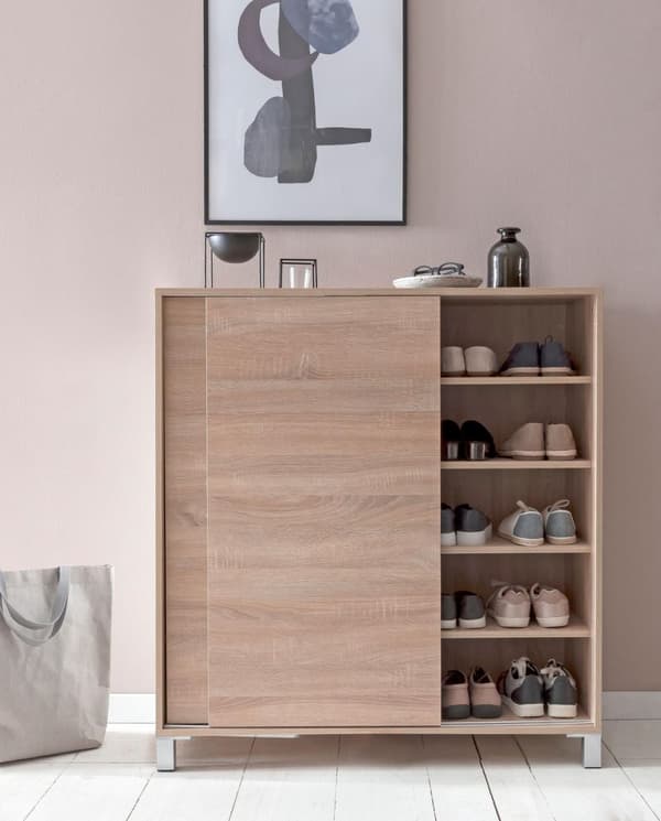 Rootz Skoskåp trä Sonoma 100x108x37,5 cm hylla högt Design skoställ Stort 20 par skor Skohylla hall - Skoförvaringsutrymme sparar - Skoförvaring hallm