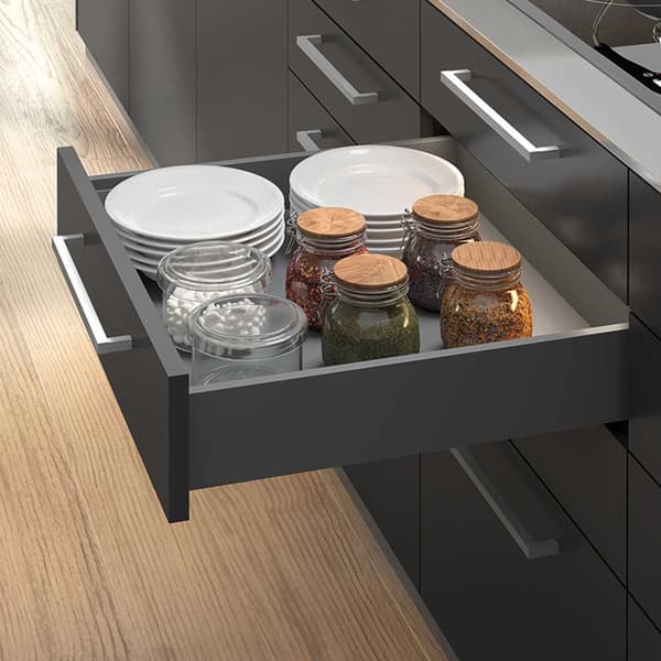 Emuca Udvendig Skuffe Vertex 40kg 93x450 Mm Transparent
