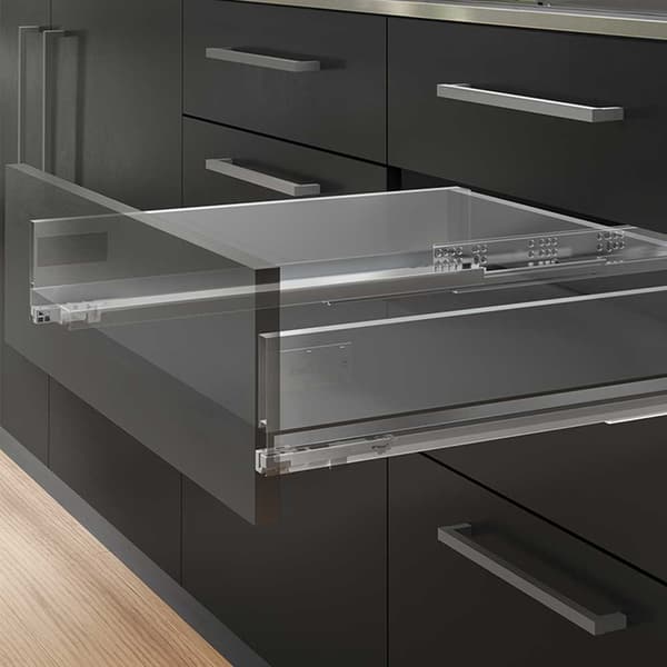 Emuca Udvendig Skuffe Vertex 40kg 93x450 Mm Transparent