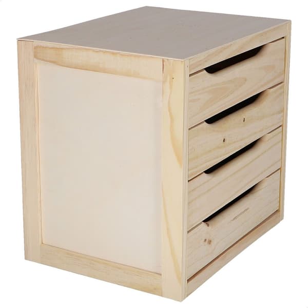 Wellhome Kommode Med 4 Skuffer Ubehandlet Uden Lak