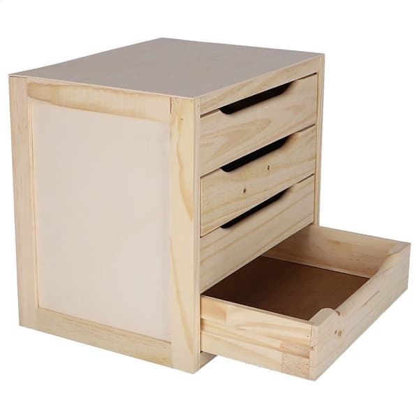 Wellhome Kommode Med 4 Skuffer Ubehandlet Uden Lak