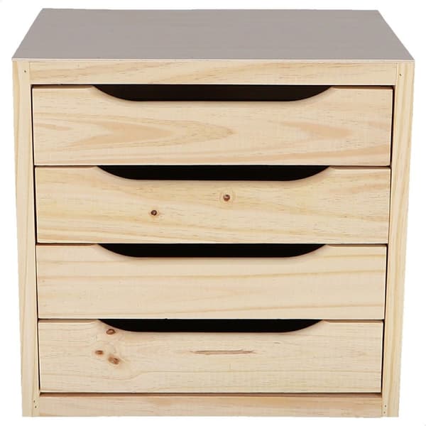 Wellhome Kommode Med 4 Skuffer Ubehandlet Uden Lak