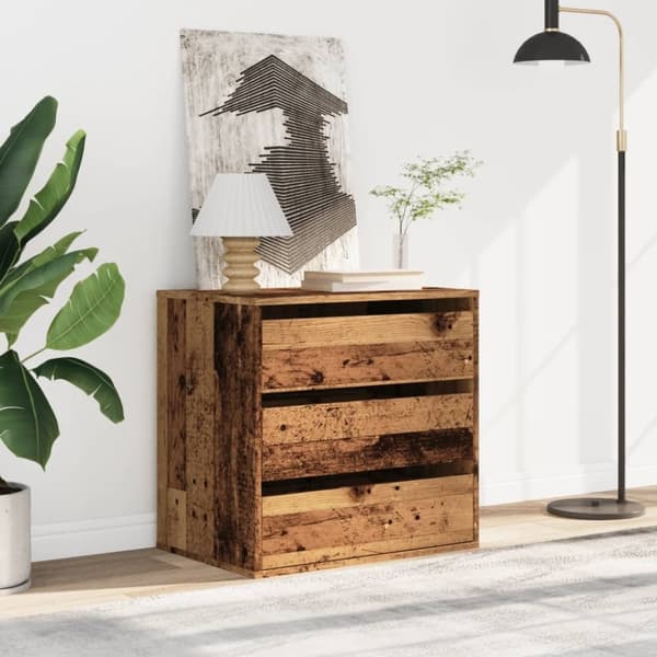 vidaXL kommode til hjørne 60x41x58 cm konstrueret træ antikt træ