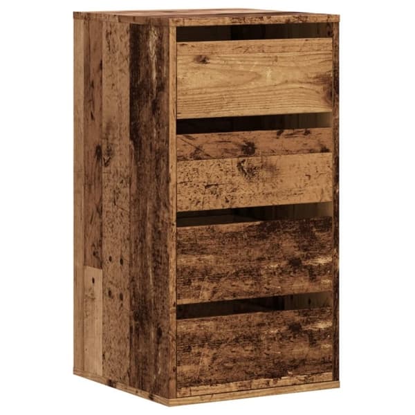 vidaXL kommode til hjørne 40x41x76 cm konstrueret træ antikt træ