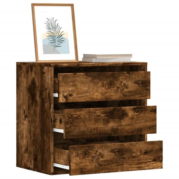 vidaXL kommode til hjørne 60x41x58 cm konstrueret træ røget egetræ