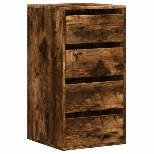 vidaXL kommode til hjørne 40x41x76 cm konstrueret træ røget egetræ