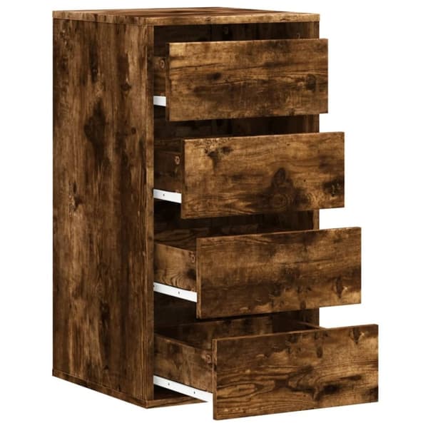 vidaXL kommode til hjørne 40x41x76 cm konstrueret træ røget egetræ