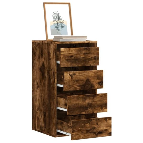 vidaXL kommode til hjørne 40x41x76 cm konstrueret træ røget egetræ