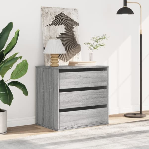 vidaXL kommode til hjørne 60x41x58 cm konstrueret træ grå sonoma-eg