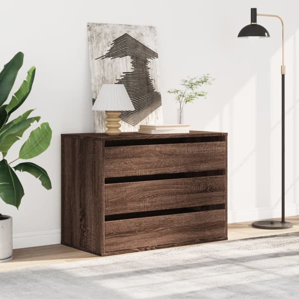 vidaXL Kommode brun eik 80x41x58 cm konstruert tre