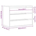 Miniatyrbilde 11 av 11: vidaXL Kommode brun eik 80x41x58 cm konstruert tre