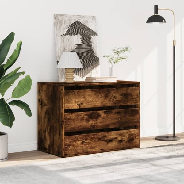vidaXL Byrå rökfärgad ek 80x41x58 cm konstruerat trä