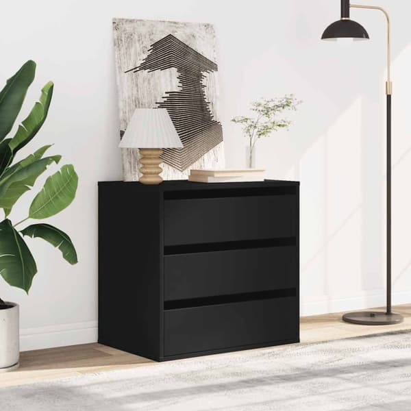vidaXL Byrå svart 60x41x58 cm konstruerat trä