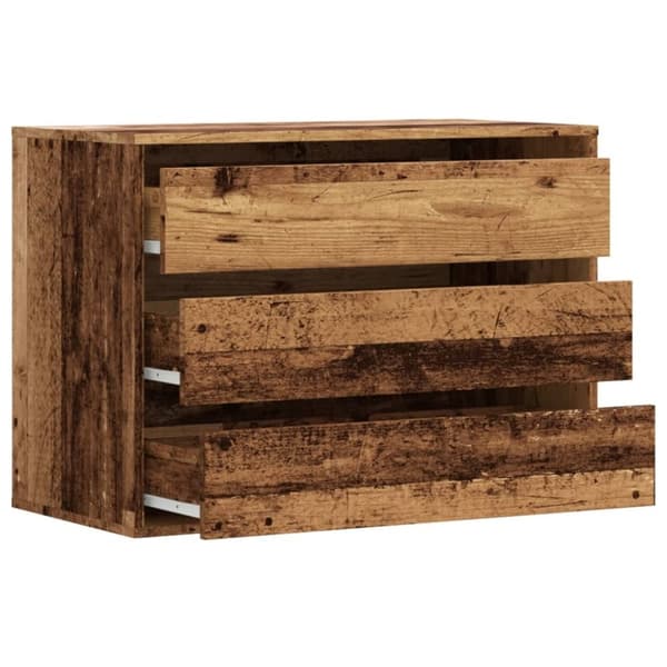 vidaXL kommode til hjørne 80x41x58 cm konstrueret træ antikt træ