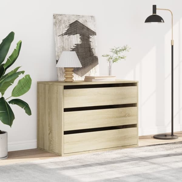 vidaXL kommode til hjørne 80x41x58 cm konstrueret træ sonoma-eg