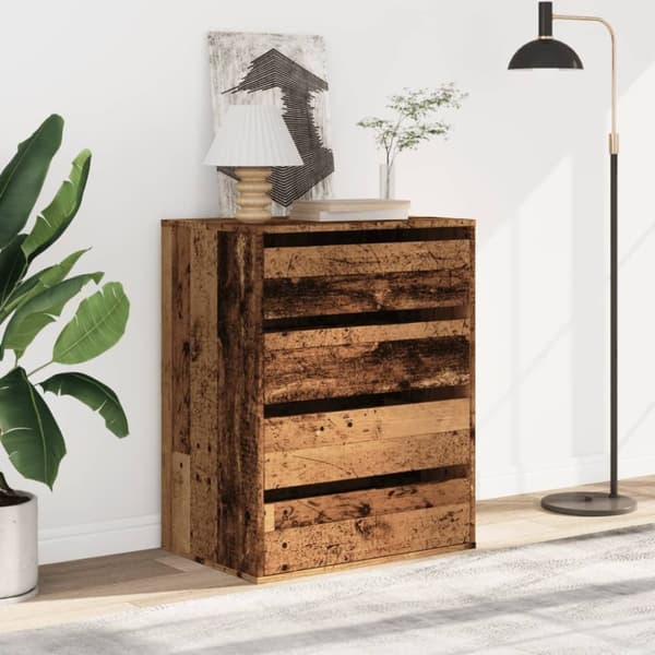 vidaXL kommode til hjørne 60x41x76 cm konstrueret træ antikt træ