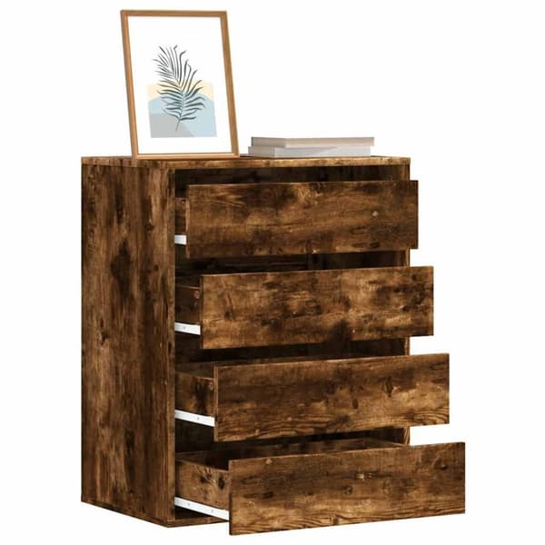 vidaXL kommode til hjørne 60x41x76 cm konstrueret træ antikt træ