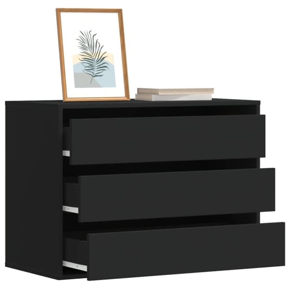 vidaXL kommode til hjørne 80x41x58 cm konstrueret træ sort